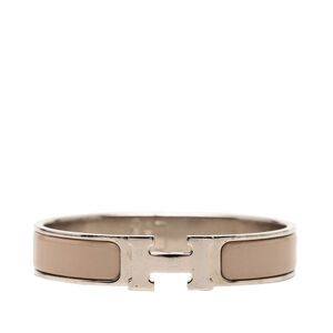 Pre-Loved Hermes Narrow Enamel Clic Clac H Bracelet PM